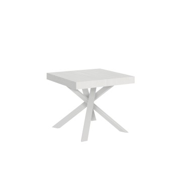 Clerk Table - Extendable table 90x90/194 cm Clerk White Ash top - White legs