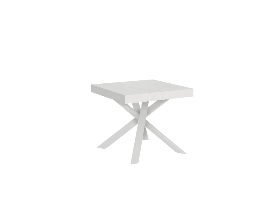 Clerk Table - Extendable table 90x90/194 cm Clerk White Ash top - White legs