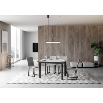 Cumar Table - Extendable table 90x120/180 cm Cumar White Ash Anthracite frame