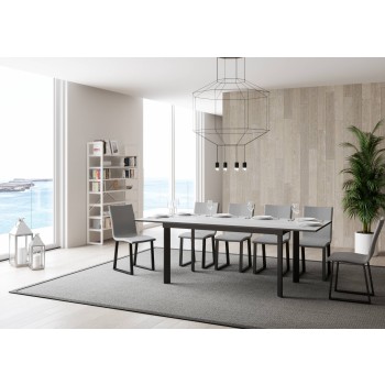 Cumar table - Extendable table 90x160/220 cm Cumar White Ash Anthracite frame