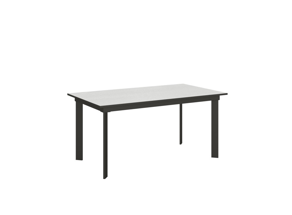 Cumar table - Extendable table 90x160/220 cm Cumar White Ash Anthracite frame