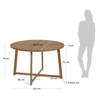 Tavolo da esterno rotondo Dafna in legno massello di acacia Ø 120 cm FSC 100%