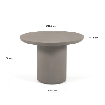 Round Taimi outdoor table in concrete