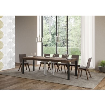 Everyday Premium Table - Extendable table 90x90/246 cm Everyday Premium White Ash Anthracite frame