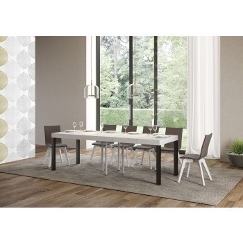 Everyday Premium Table - Extendable table 90x90/246 cm Everyday Premium White Ash Anthracite frame