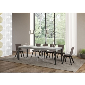 Everyday Premium Table - Extendable table 90x90/246 cm Everyday Premium White Ash Anthracite frame