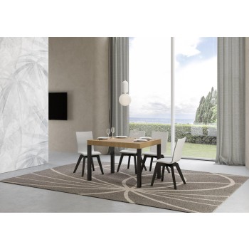 Everyday table - Extendable table 70x110/194 cm Everyday White Ash Anthracite frame