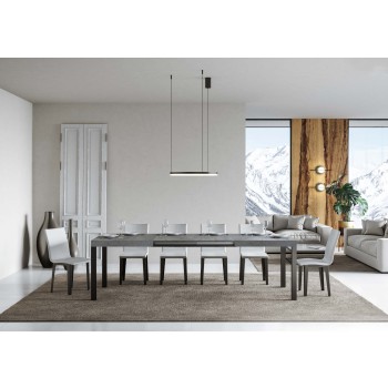 Everyday table - Extendable table 90x130/390 cm Everyday White Ash Anthracite frame