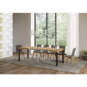 Everyday Table - Extendable table 90x90/246 cm Everyday White Ash Anthracite frame