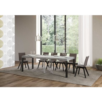 Everyday Table - Extendable table 90x90/246 cm Everyday White Ash Anthracite frame