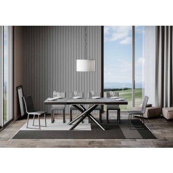 Famas Evolution table - Extendable table 90x120/224 cm Famas Evolution White Ash Anthracite frame