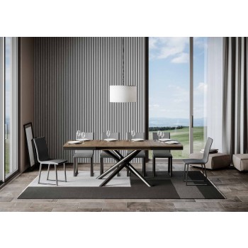 Famas Evolution table - Extendable table 90x120/224 cm Famas Evolution White Ash Anthracite frame