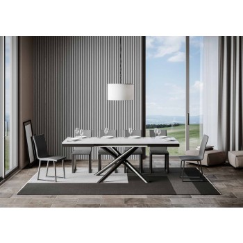 Famas Evolution table - Extendable table 90x120/224 cm Famas Evolution White Ash Anthracite frame