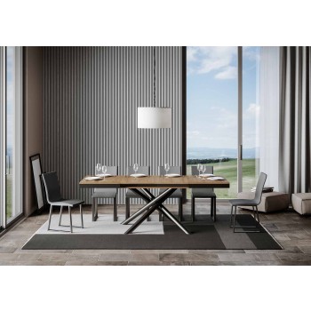 Famas Evolution table - Extendable table 90x120/224 cm Famas Evolution White Ash Anthracite frame