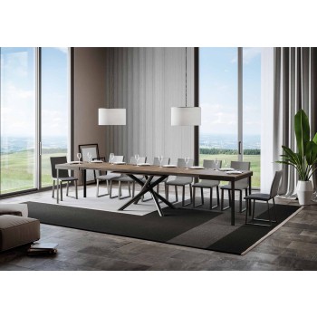 Famas Evolution table - Extendable table 90x120/380 cm Famas Evolution White Ash Anthracite frame