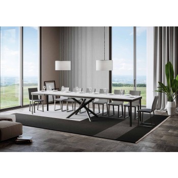 Famas Evolution table - Extendable table 90x120/380 cm Famas Evolution White Ash Anthracite frame