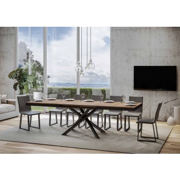 Famas Evolution table - Extendable table 90x160/264 cm Famas Evolution White Ash Anthracite frame