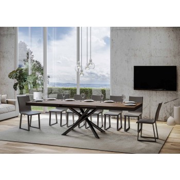 Famas Evolution table - Extendable table 90x160/420 cm Famas Evolution White Ash Anthracite frame