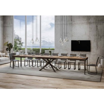 Famas Evolution table - Extendable table 90x160/420 cm Famas Evolution White Ash Anthracite frame