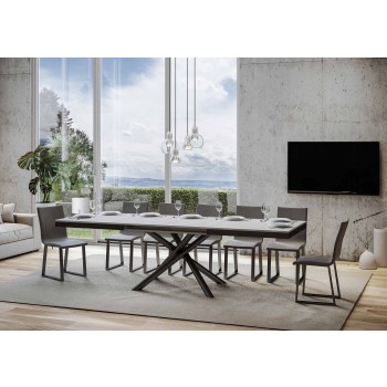 Famas Evolution table - Extendable table 90x180/440 cm Famas Evolution White Ash Anthracite frame