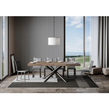 Famas Premium Table - Extendable table 90x120/224 cm Famas Premium White Ash Anthracite frame