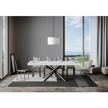 Famas Premium Table - Extendable table 90x120/224 cm Famas Premium White Ash Anthracite frame