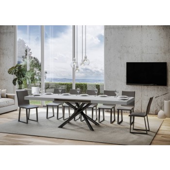 Famas Table - Extendable table 90x160/264 cm Famas White Ash Anthracite frame