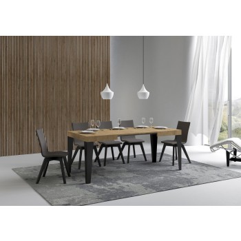 Flame Anthracite Table - Extendable table 70x110/194 cm Flame White Ash Anthracite frame