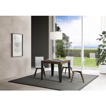 Flame Anthracite Table - Extendable table 90x90/246 cm Flame White Ash Anthracite frame