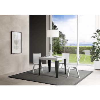 Flame Anthracite Table - Extendable table 90x90/246 cm Flame White Ash Anthracite frame