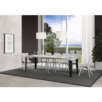 Flame Anthracite Table - Extendable table 90x90/246 cm Flame White Ash Anthracite frame