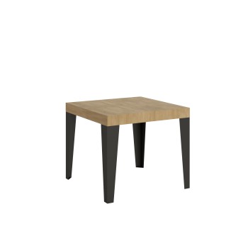 Flame Anthracite Table - Extendable table 90x90/246 cm Flame White Ash Anthracite frame