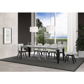 Flame Anthracite Table - Extendable table 90x90/246 cm Flame White Ash Anthracite frame