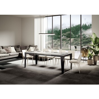 Flame Evolution Anthracite Table - Extendable table 90x120/224 cm Flame Evolution White Ash Anthracite frame