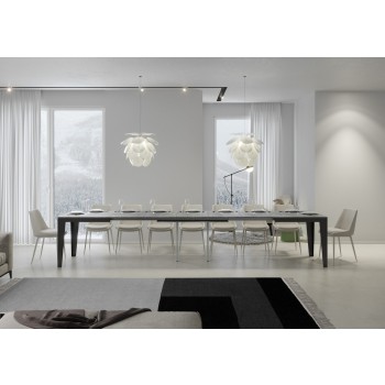 Flame Evolution Anthracite Table - Extendable table 90x120/380 cm Flame Evolution White Ash Anthracite frame