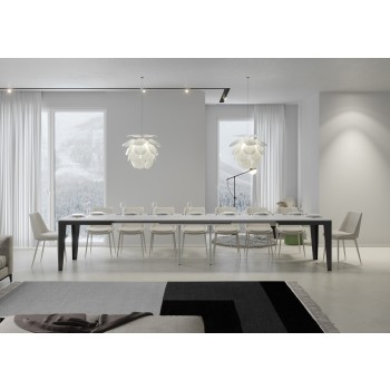 Flame Evolution Anthracite Table - Extendable table 90x120/380 cm Flame Evolution White Ash Anthracite frame