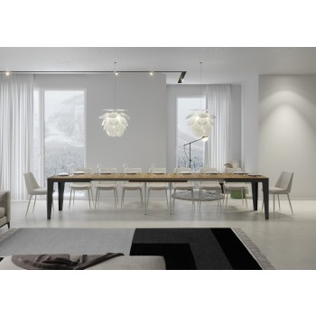 Flame Evolution Anthracite Table - Extendable table 90x120/380 cm Flame Evolution White Ash Anthracite frame