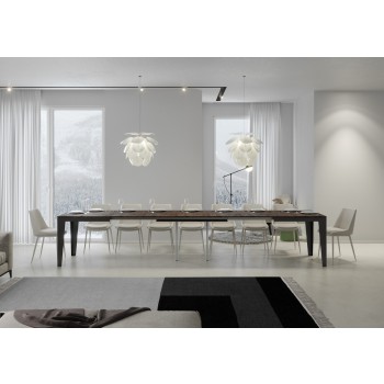 Flame Evolution Anthracite Table - Extendable table 90x160/420 cm Flame Evolution White Ash Anthracite frame