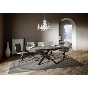 Ganty table Anthracite edge - Extendable table 90x120/180 cm Ganty White Ash - Anthracite edge Anthracite frame