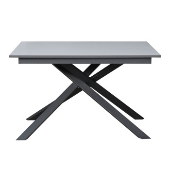 Ganty table Anthracite edge - Extendable table 90x120/180 cm Ganty White Ash - Anthracite edge Anthracite frame