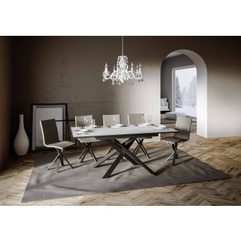 Ganty table Anthracite edge - Extendable table 90x120/180 cm Ganty White Ash - Anthracite edge Anthracite frame