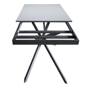 Ganty table Anthracite edge - Extendable table 90x120/180 cm Ganty White Ash - Anthracite edge Anthracite frame