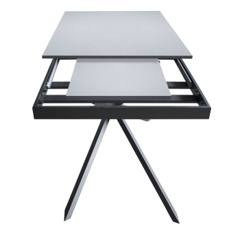 Ganty table Anthracite edge - Extendable table 90x120/180 cm Ganty White Ash - Anthracite edge Anthracite frame