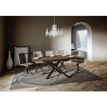 Ganty table Anthracite edge - Extendable table 90x120/180 cm Ganty White Ash - Anthracite edge Anthracite frame