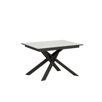 Ganty table Anthracite edge - Extendable table 90x120/180 cm Ganty White Ash - Anthracite edge Anthracite frame