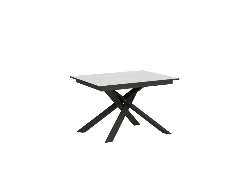 Ganty table Anthracite edge - Extendable table 90x120/180 cm Ganty White Ash - Anthracite edge Anthracite frame