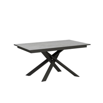 Ganty table Anthracite edge - Extendable table 90x160/220 cm Ganty White Ash - Anthracite edge Anthracite frame