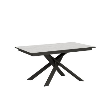 Ganty table Anthracite edge - Extendable table 90x160/220 cm Ganty White Ash - Anthracite edge Anthracite frame