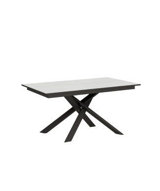 Ganty table Anthracite edge - Extendable table 90x160/220 cm Ganty White Ash - Anthracite edge Anthracite frame