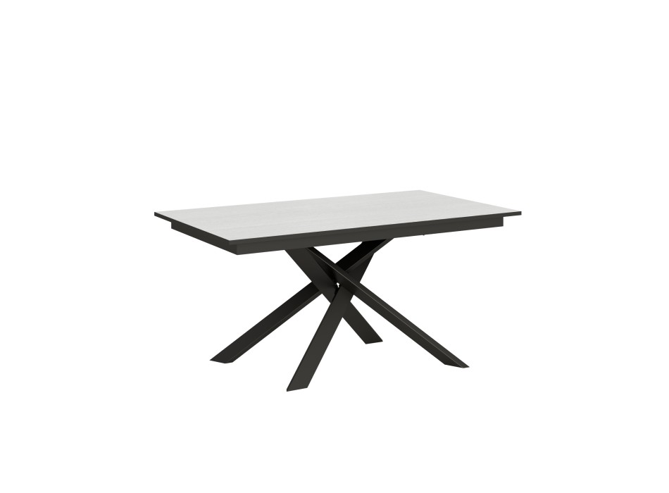 Ganty table Anthracite edge - Extendable table 90x160/220 cm Ganty White Ash - Anthracite edge Anthracite frame